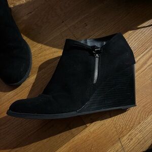 Black Wedge Ankle Boots